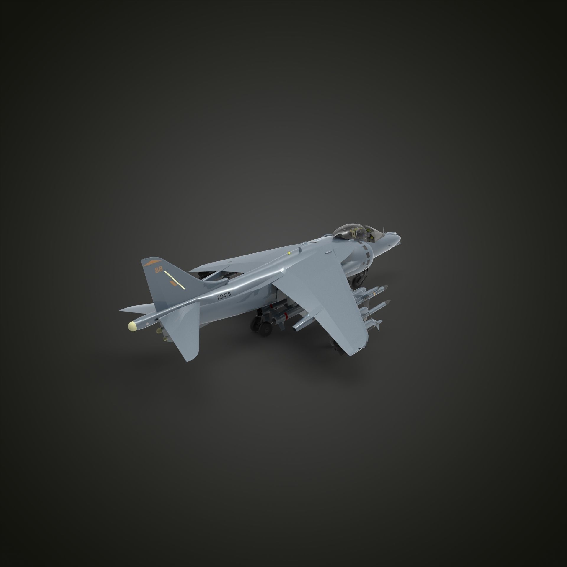harrier jet fighter 3D model_7