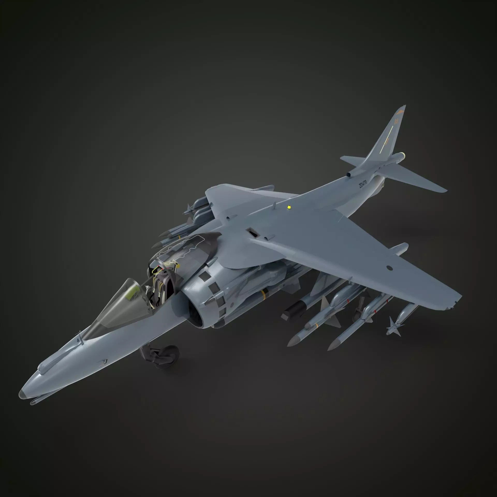 harrier jet fighter 3D model_0