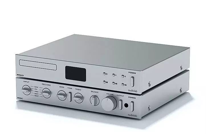 Modern Polished Aluminum Hi Fi System 3D model_0