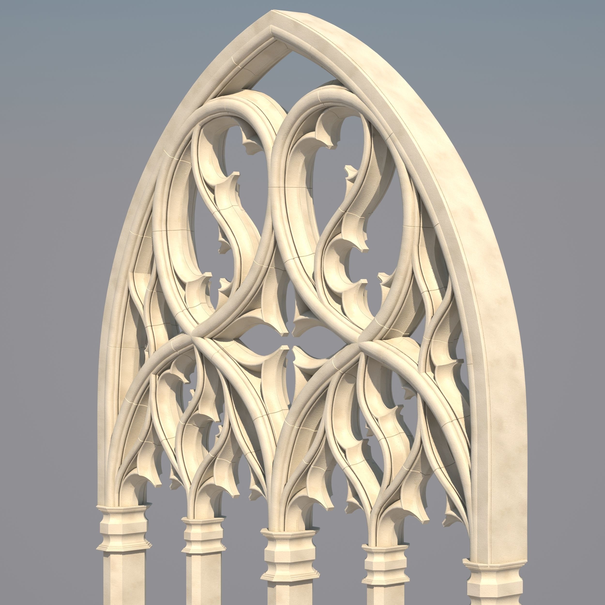 Gothic Church Window model 3D model_2