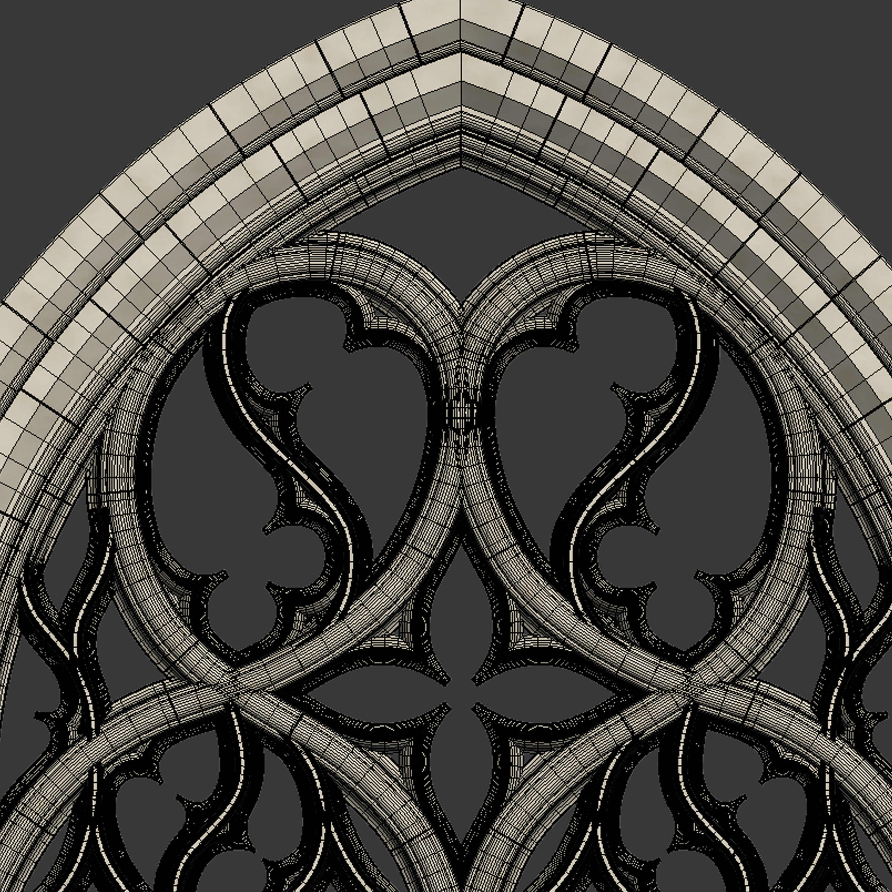 Gothic Church Window model 3D model_4