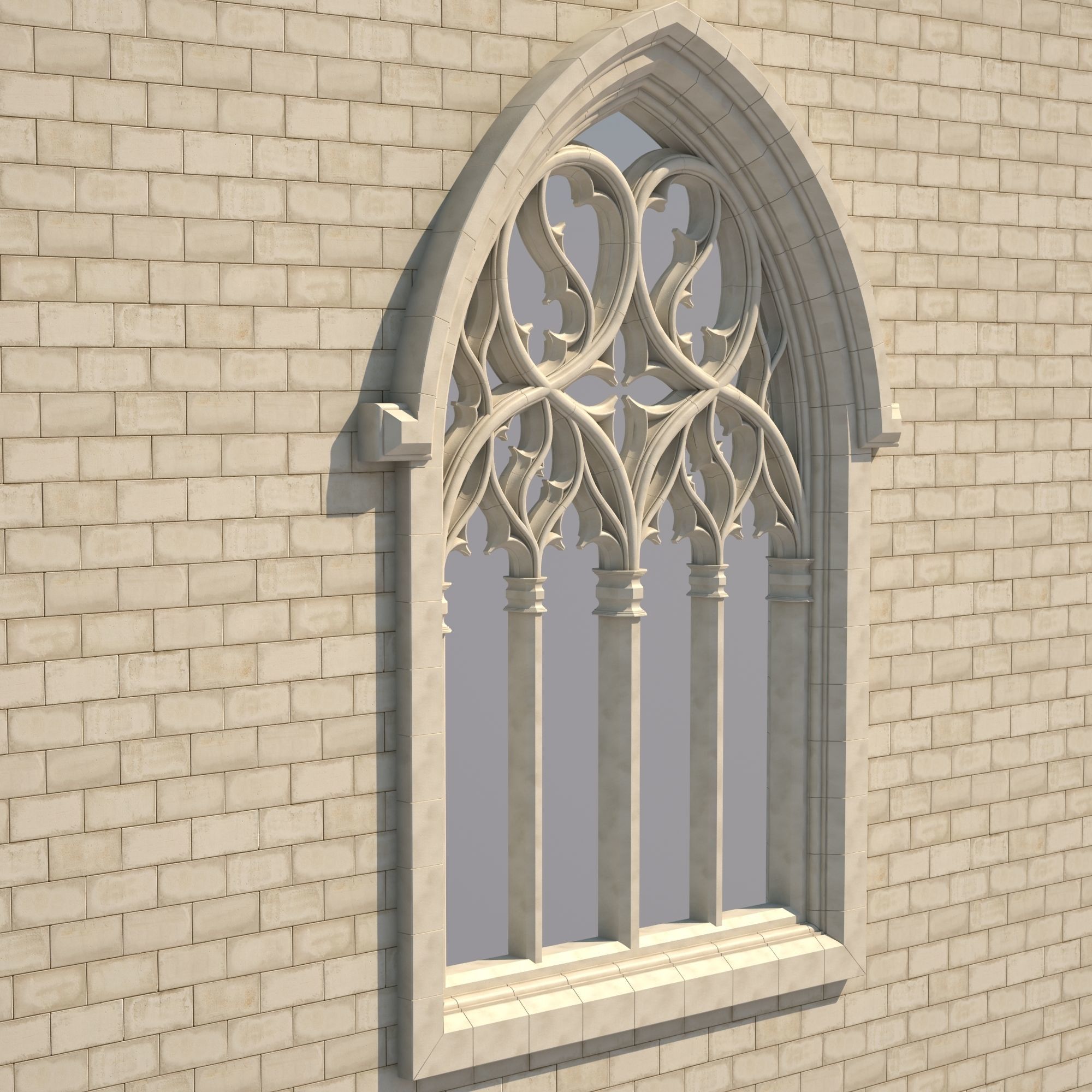 Gothic Church Window model 3D model_3