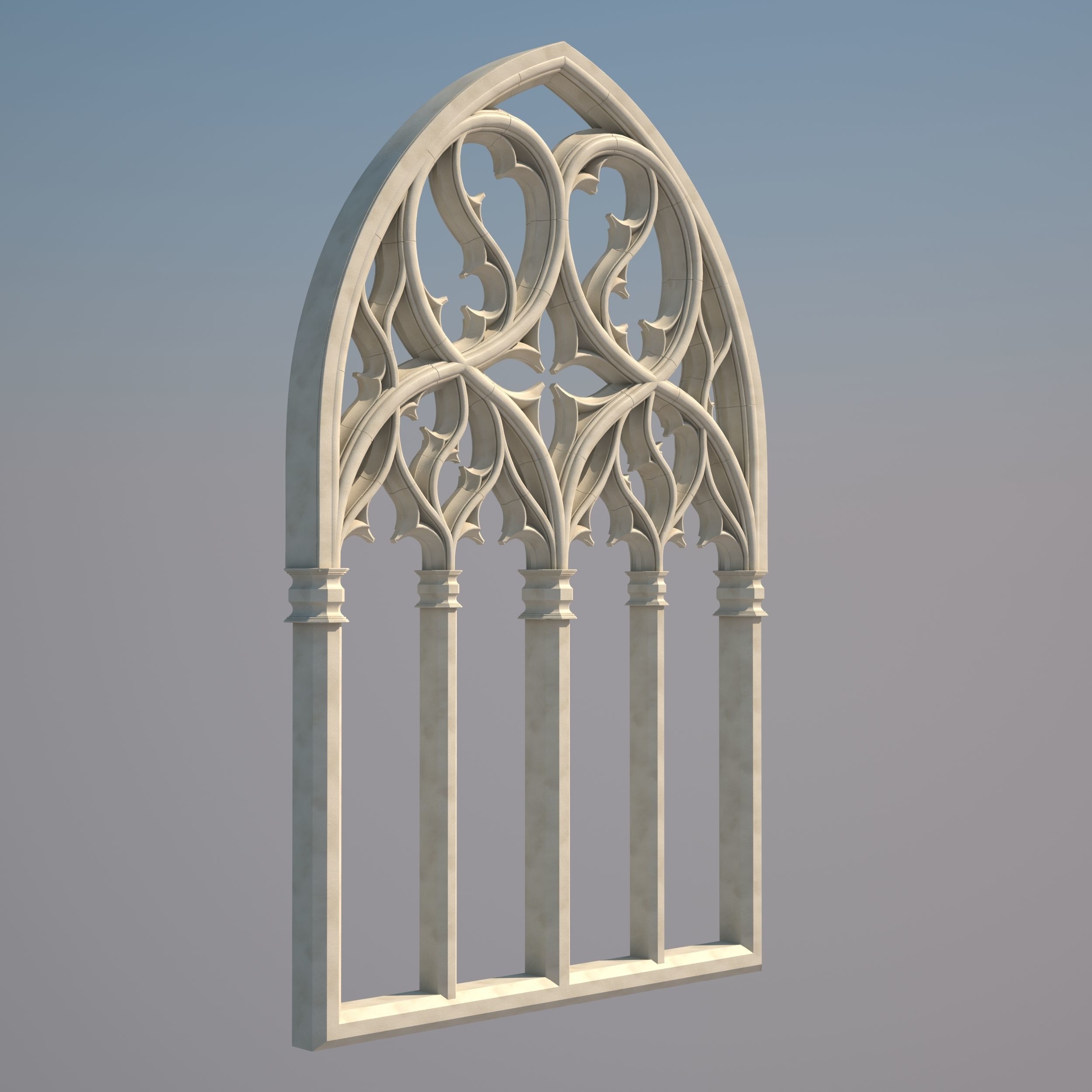 Gothic Church Window model 3D model_1