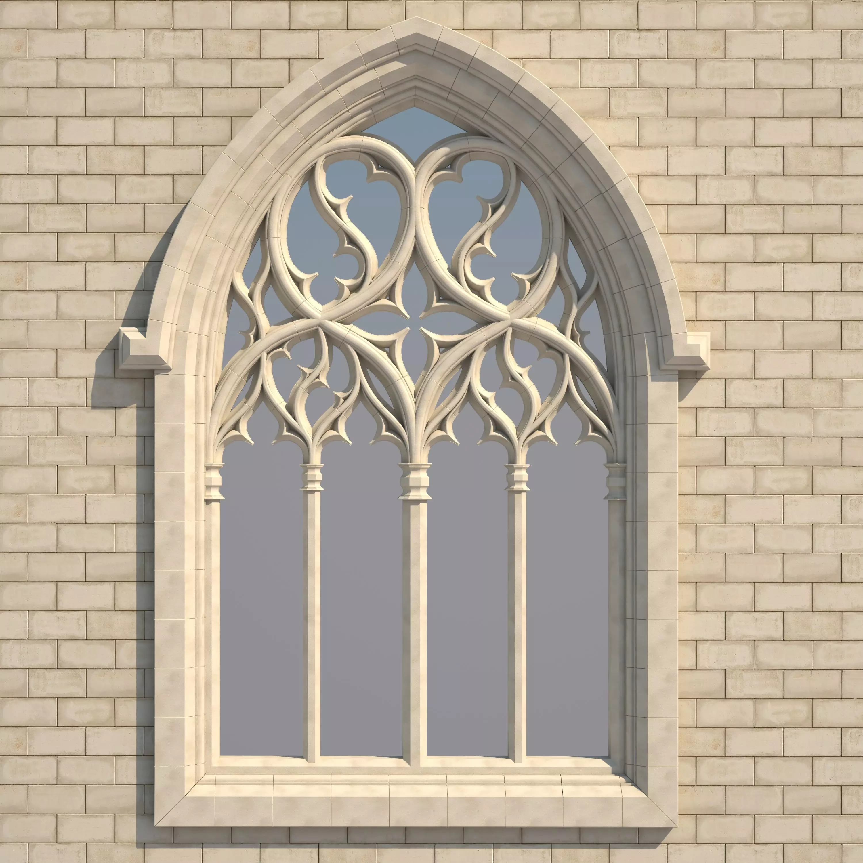 Gothic Church Window model 3D model_0
