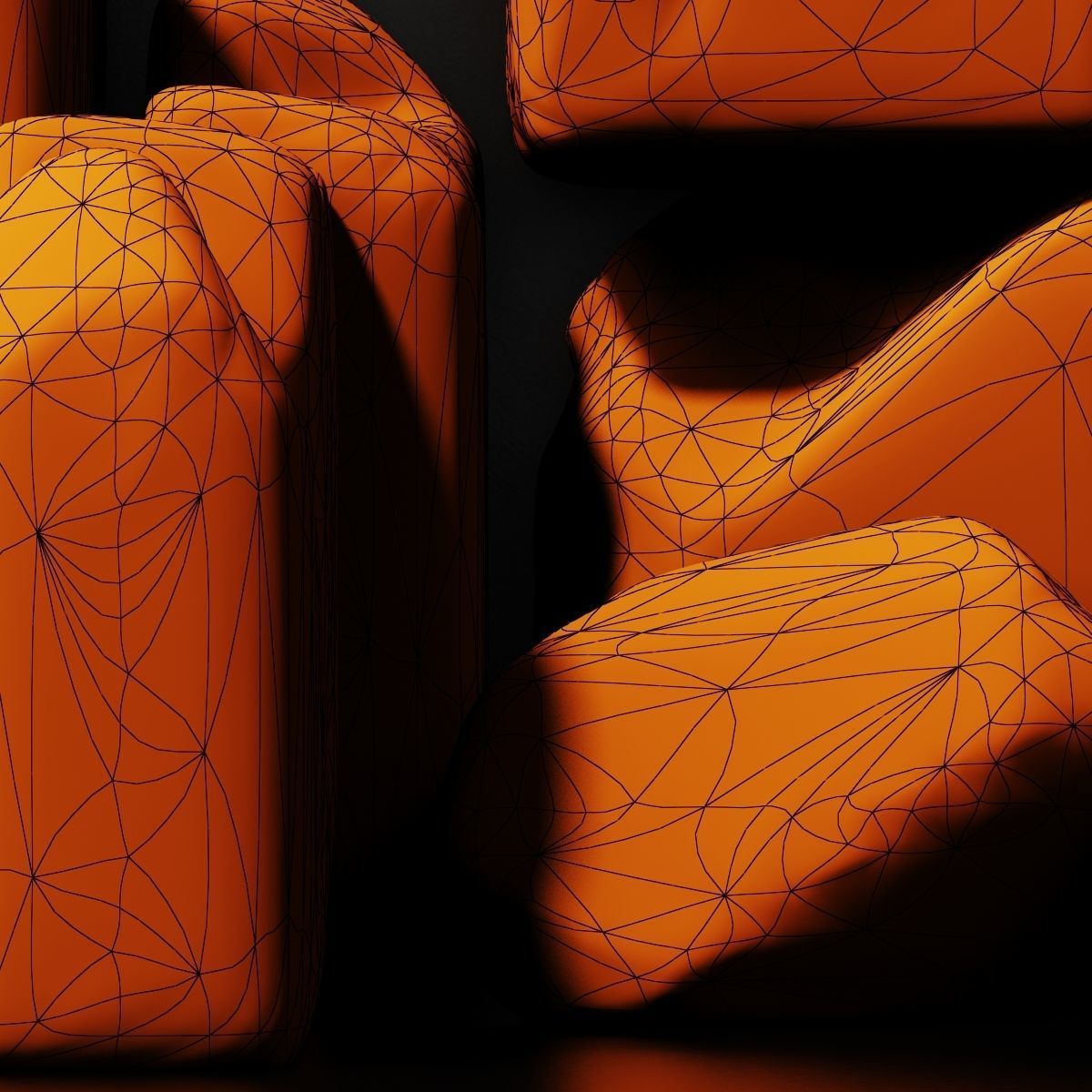 Stone block smooth decor  n1 3D model_10