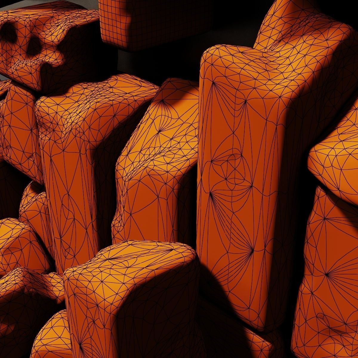 Stone block smooth decor  n1 3D model_13