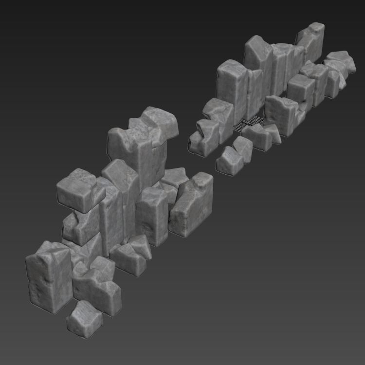 Stone block smooth decor  n1 3D model_7