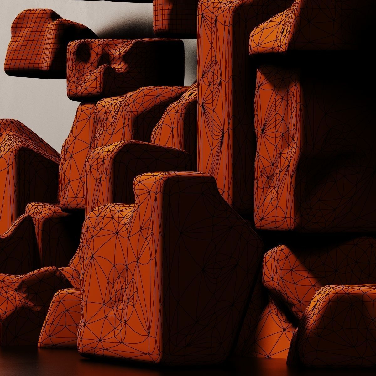 Stone block smooth decor  n1 3D model_11