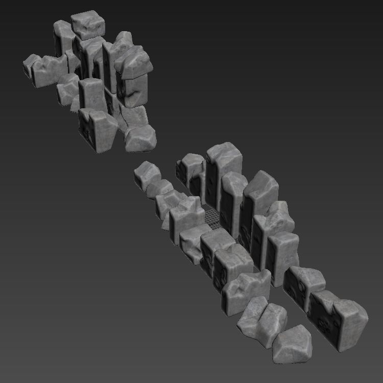 Stone block smooth decor  n1 3D model_8