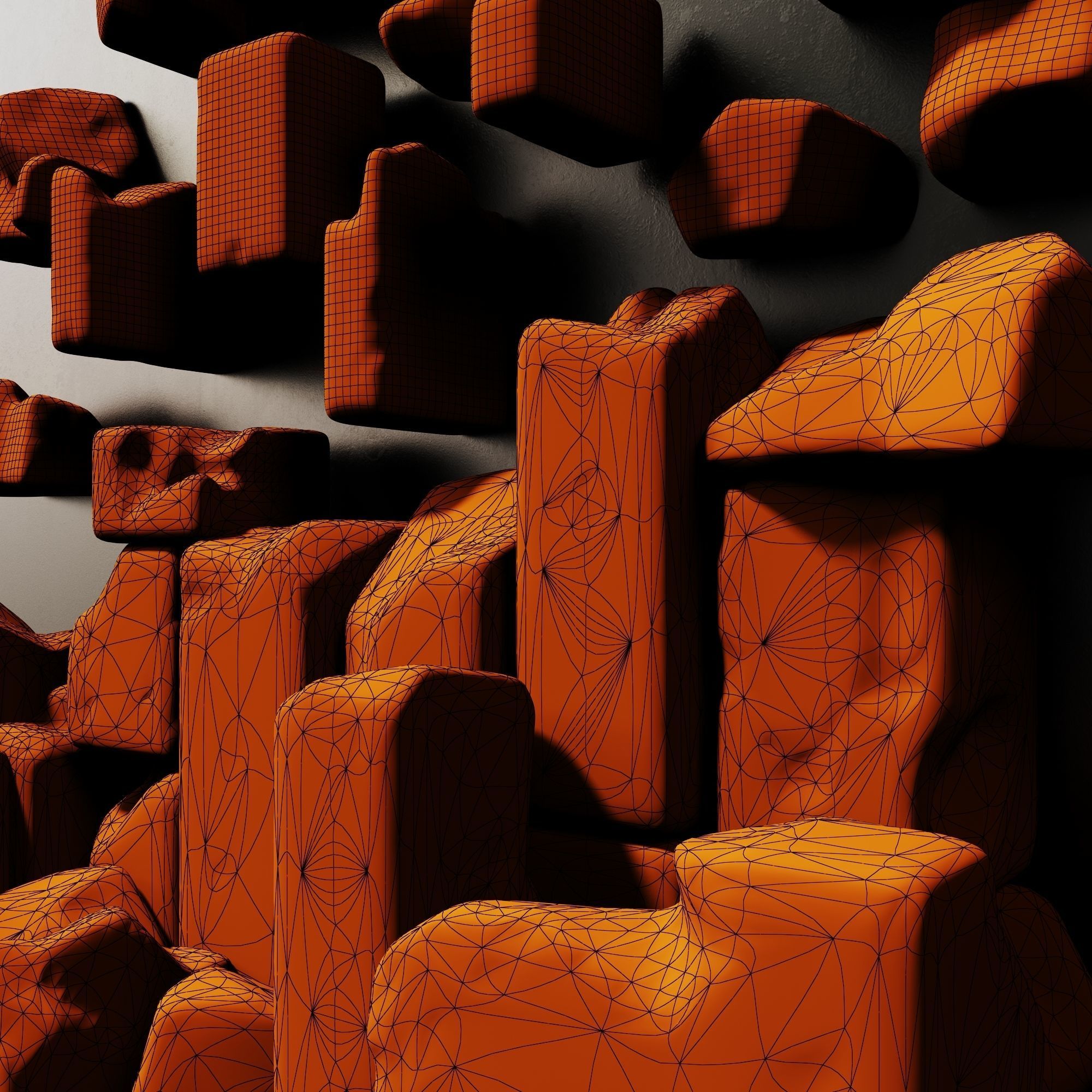 Stone block smooth decor  n1 3D model_12