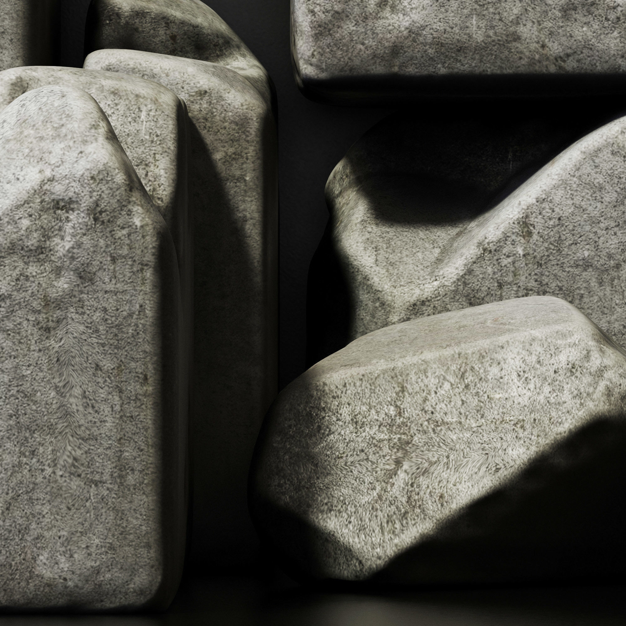 Stone block smooth decor  n1 3D model_2