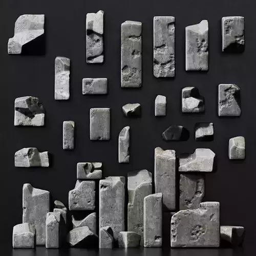 Stone block smooth decor  n1 3D model