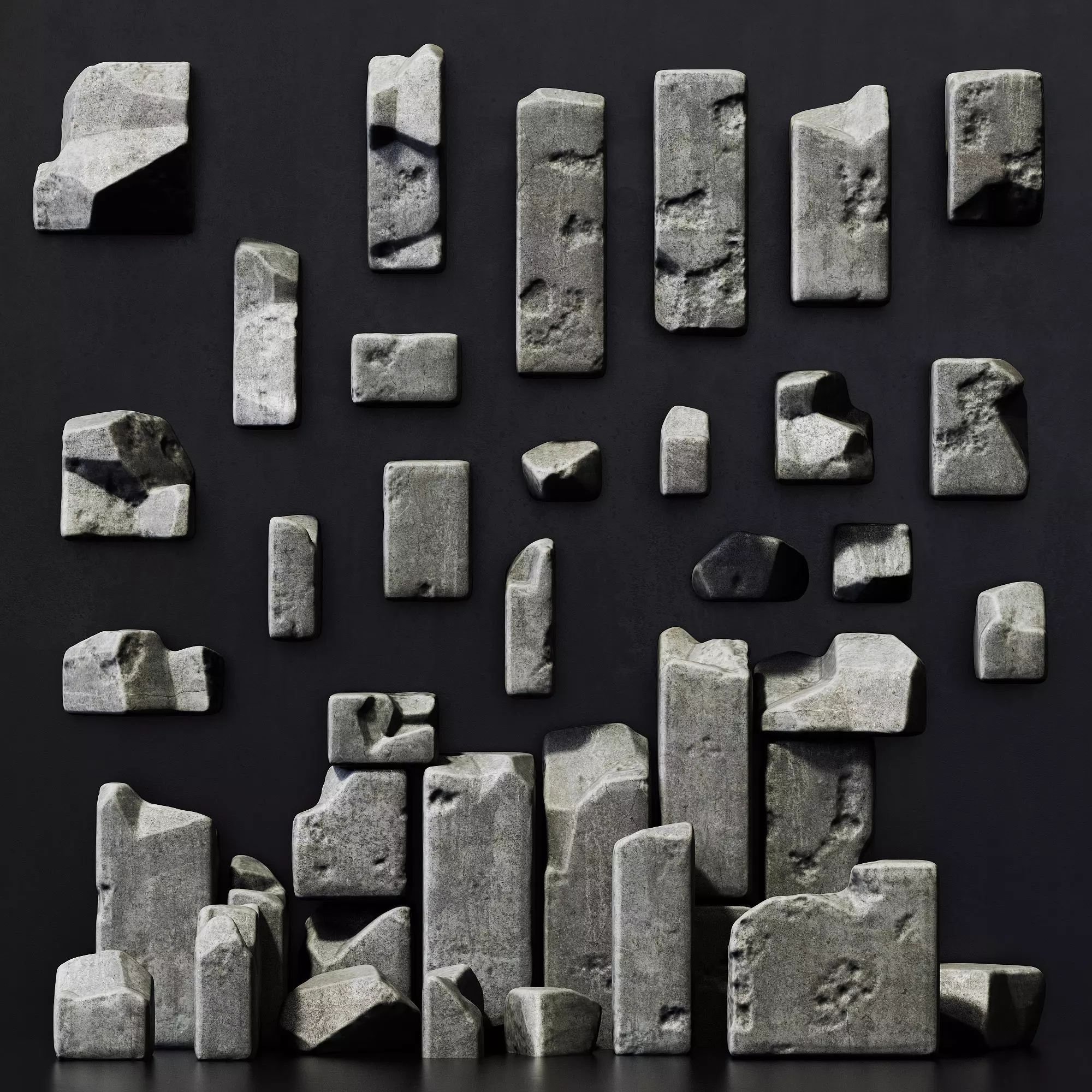 Stone block smooth decor  n1 3D model_0