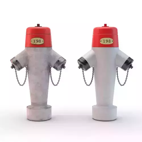 Swiss Fire Hydrant - Clean and Dirt version included Low-poly 3D model