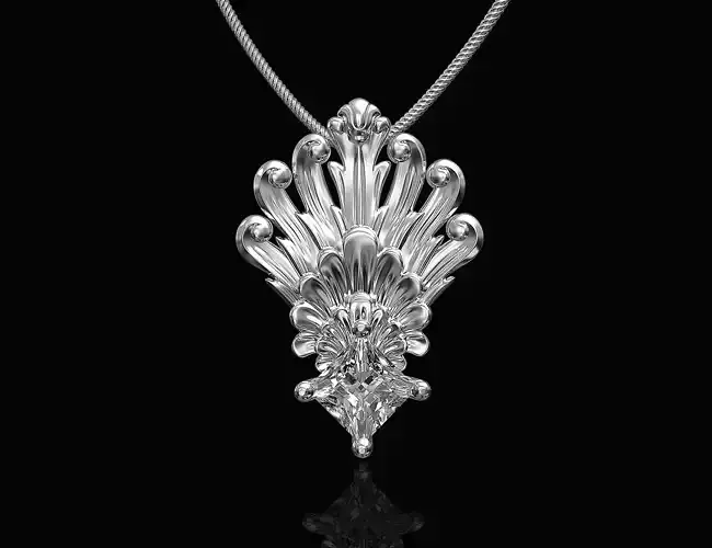 Artistic peacock tail pendant