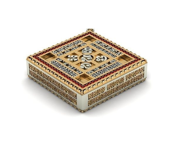 Necklace gold and jewelry box 3D print model
