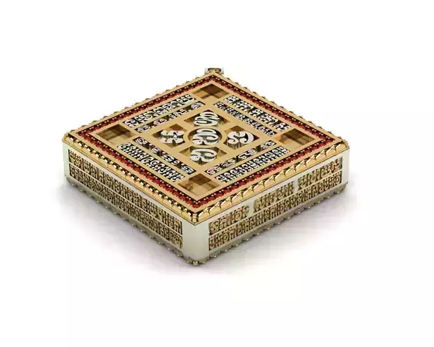 Necklace gold and jewelry box