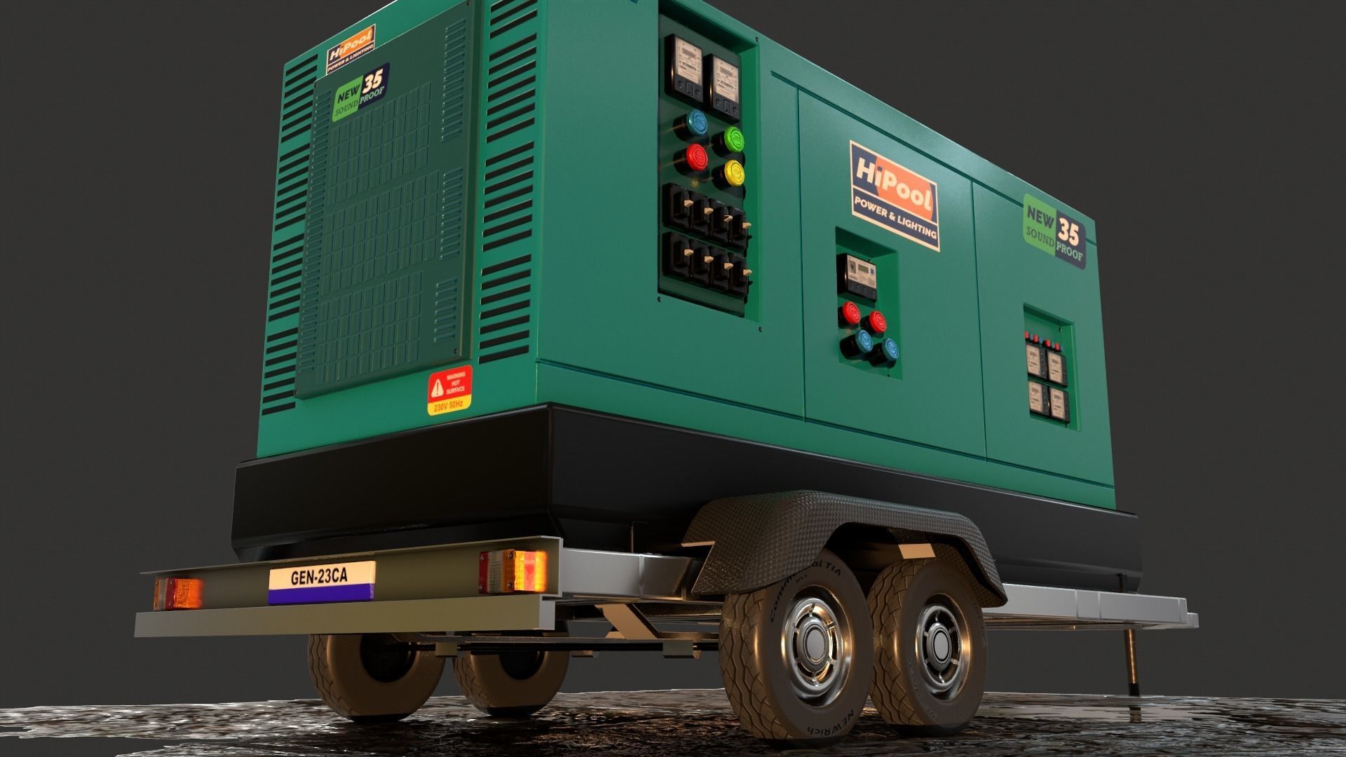 Generator Trailer Mounted 1A 3D model_15