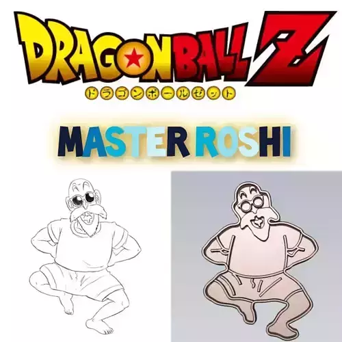 Amazing Dragon Ball Character Master Roshi Cookie Cutter Decor 3D model