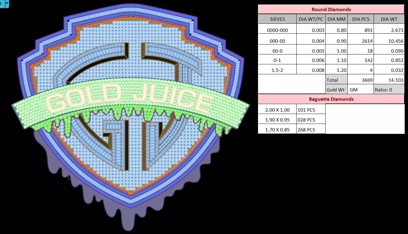 GOLD JUICE Custom Pendant  3D print model_0
