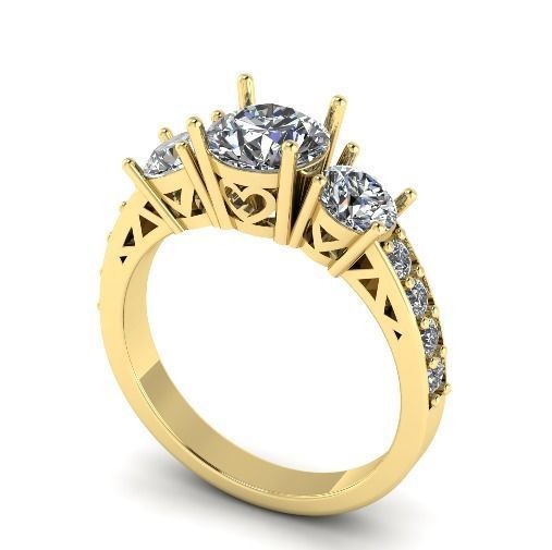 Ring with heart 896 3D print model_1