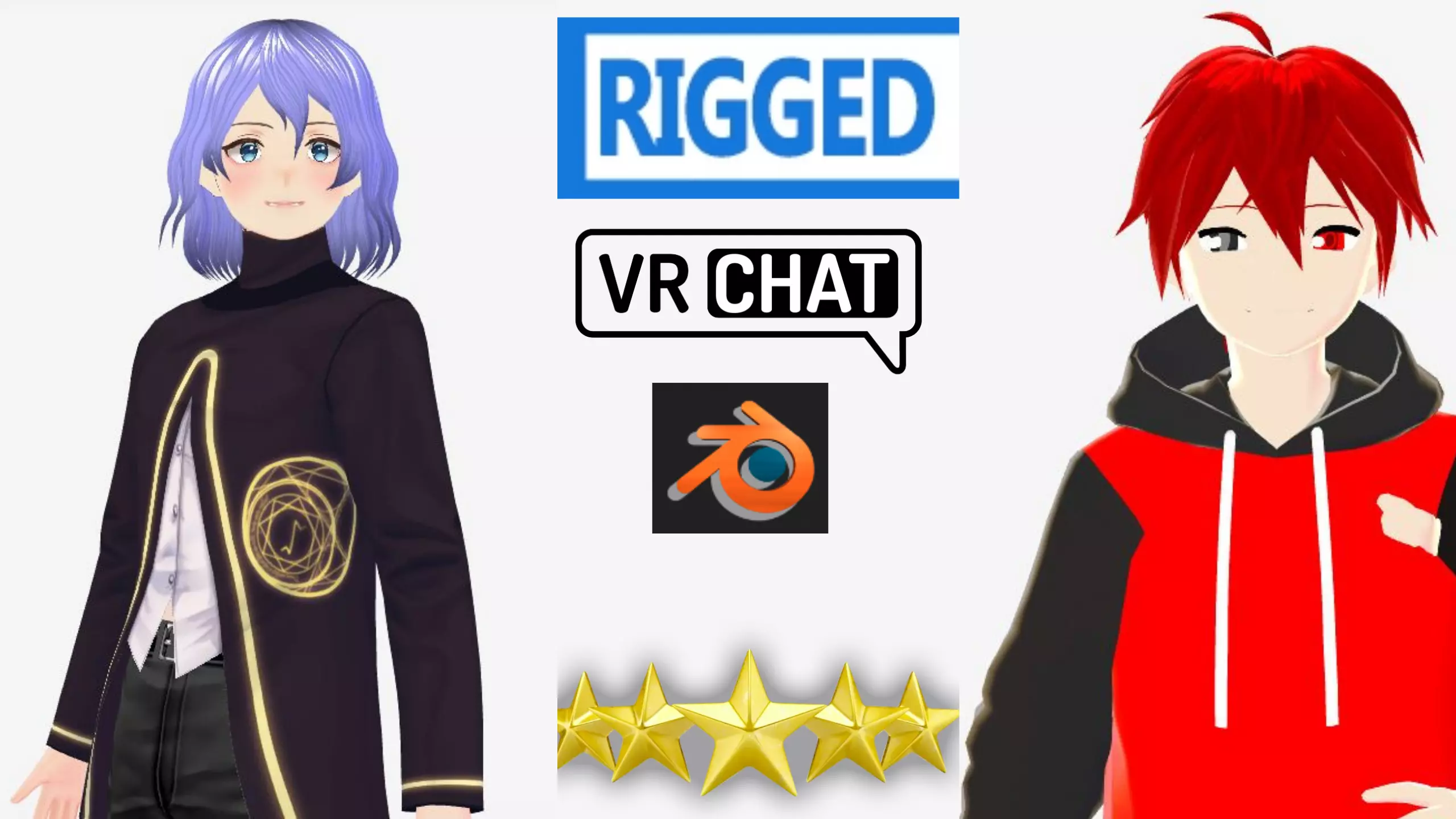 2 Cute Anime characters collection g14 Low-poly 3D model_0