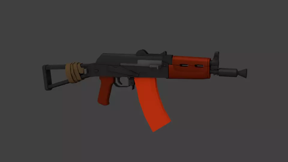 AKS74U rifle 3D model_0