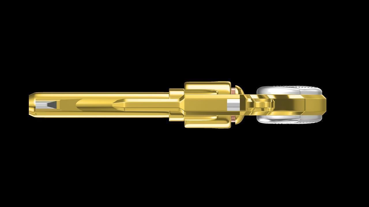 GUN 3d gold revolver 3D print model_3
