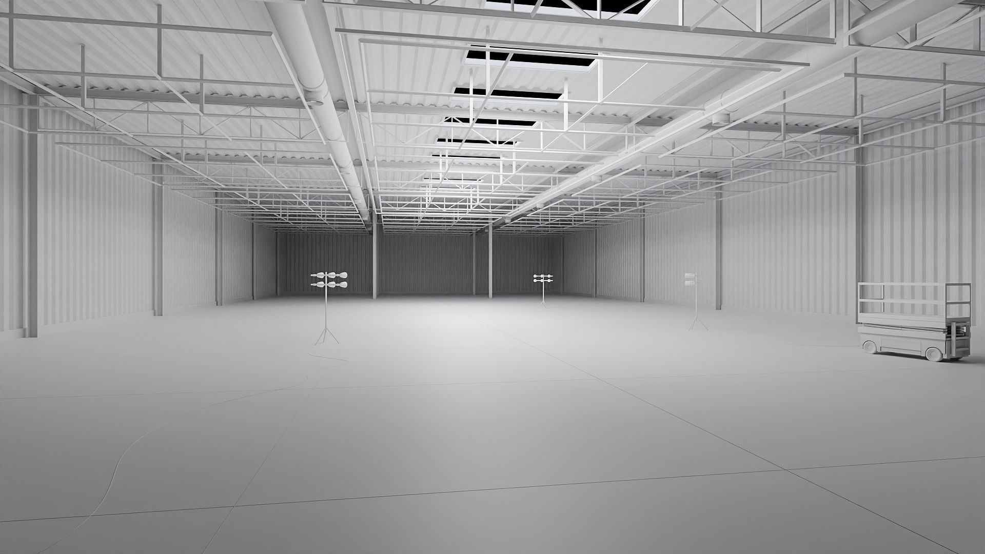 Hangar Interior Low-poly 3D model_3