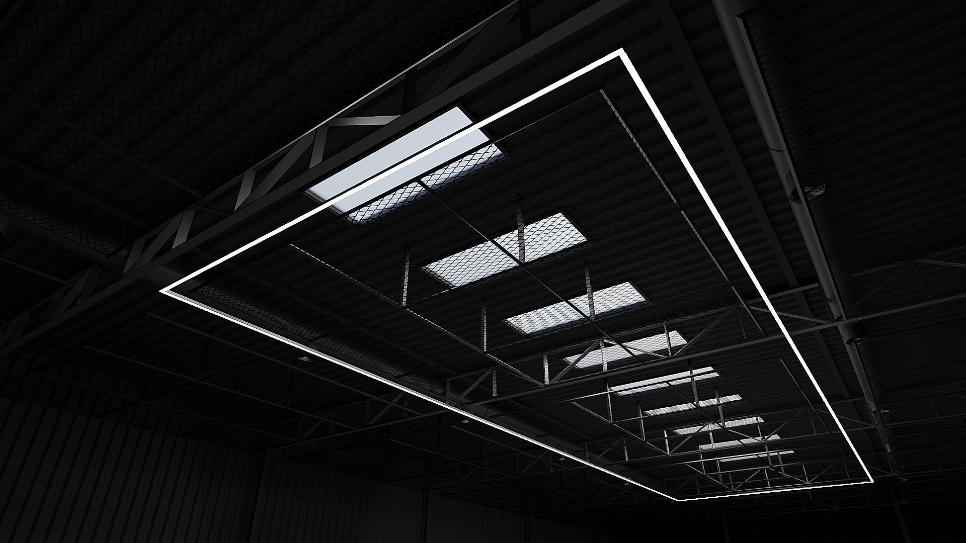 Hangar Interior Low-poly 3D model_5