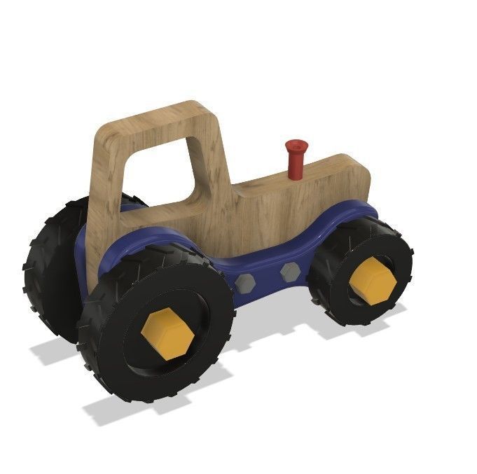 JOUET wooden toy tractor 3D print model_1