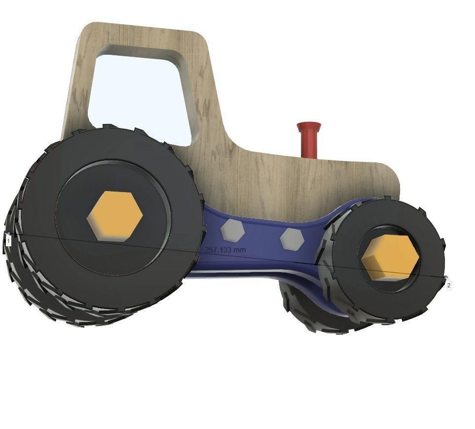 JOUET wooden toy tractor 3D print model_15