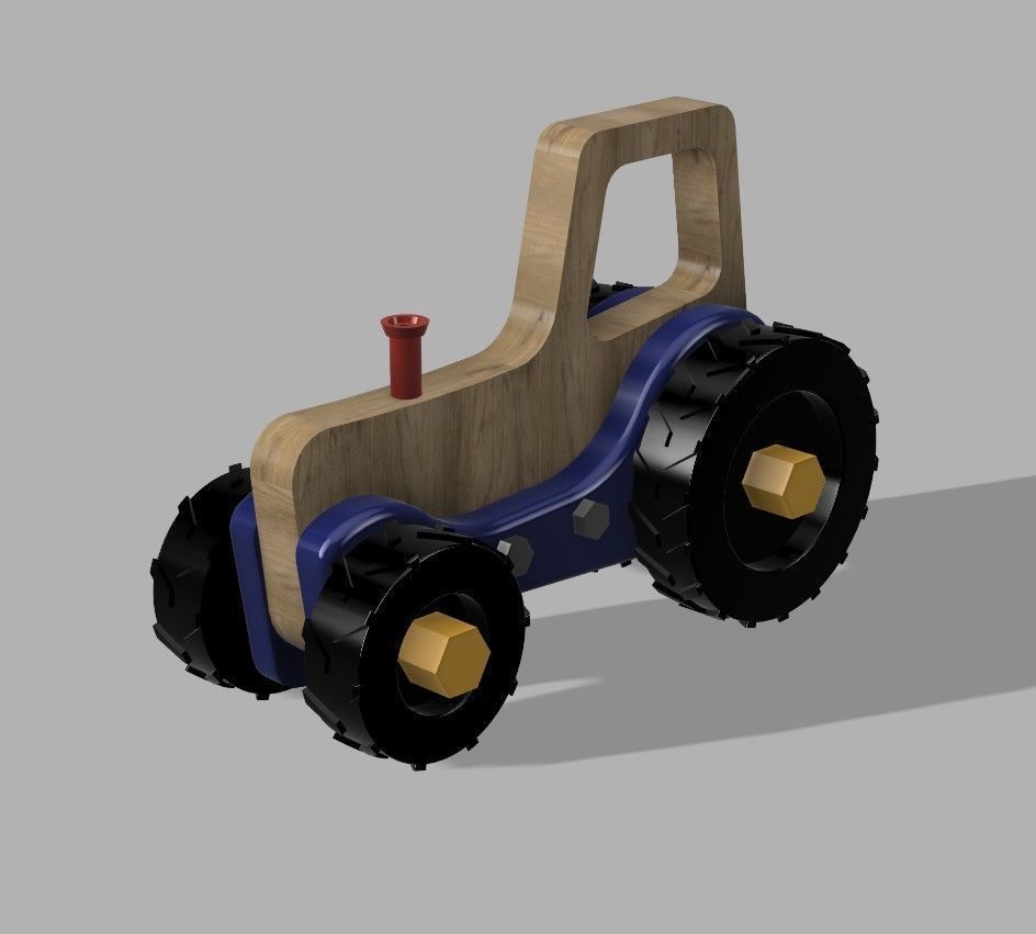 JOUET wooden toy tractor 3D print model_16