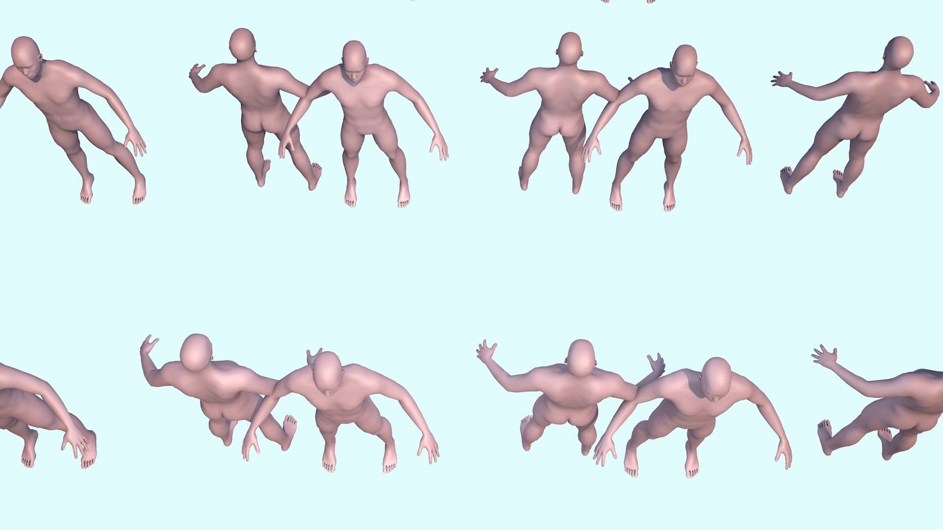 3D model man with a low and high polygonal grid Low-poly 3D model_5