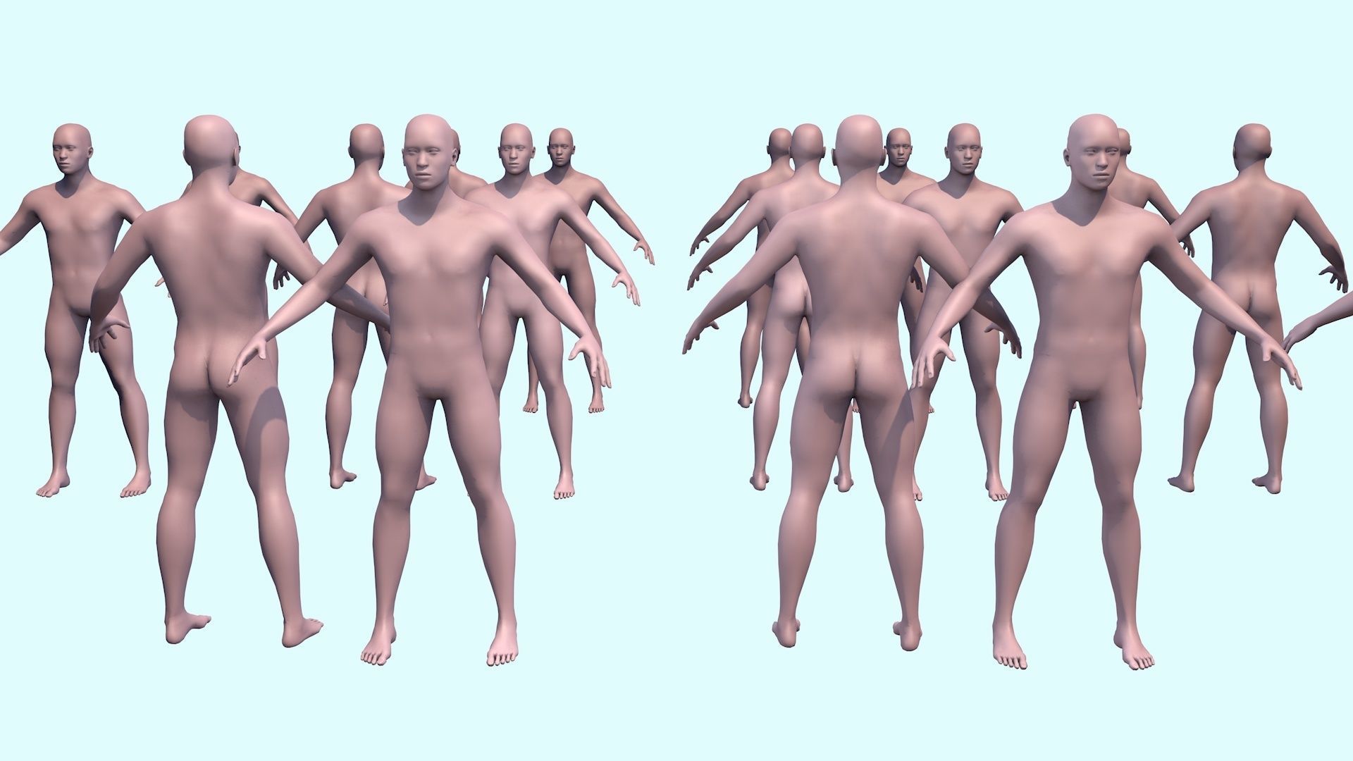 3D model man with a low and high polygonal grid Low-poly 3D model_4