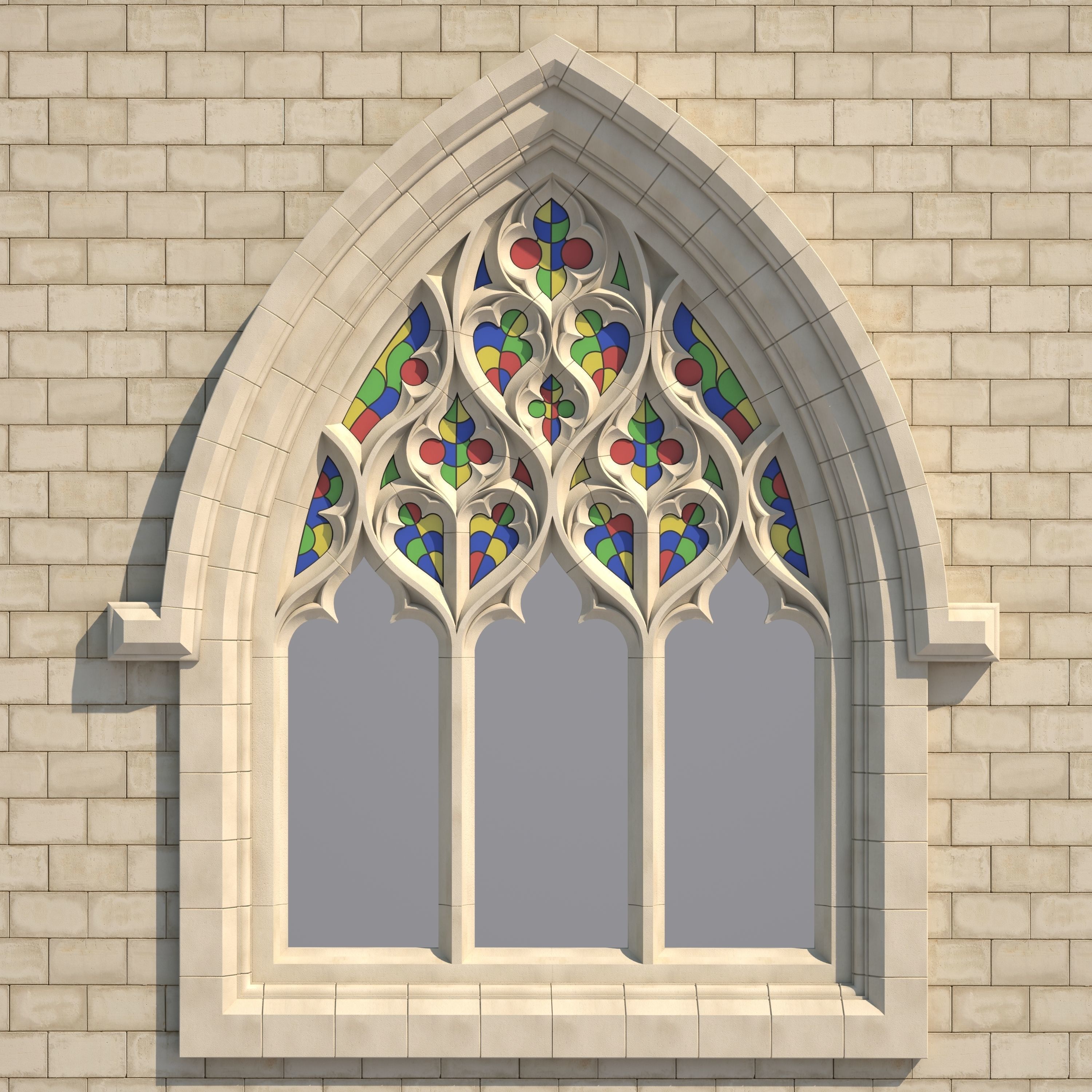 Gothic Window Type 1 model 3D model_1