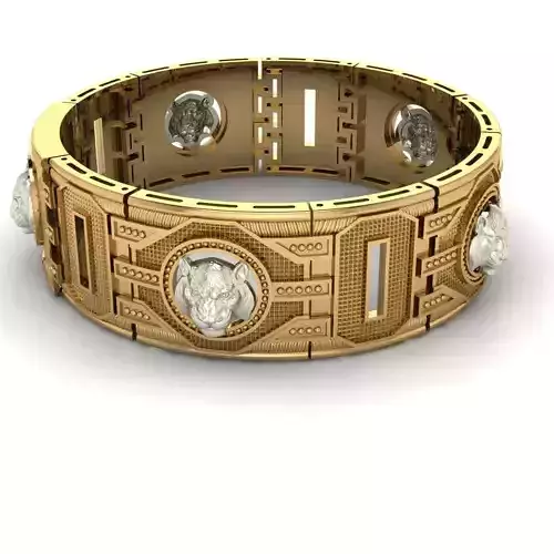 Bracelet lion 916 3D print model