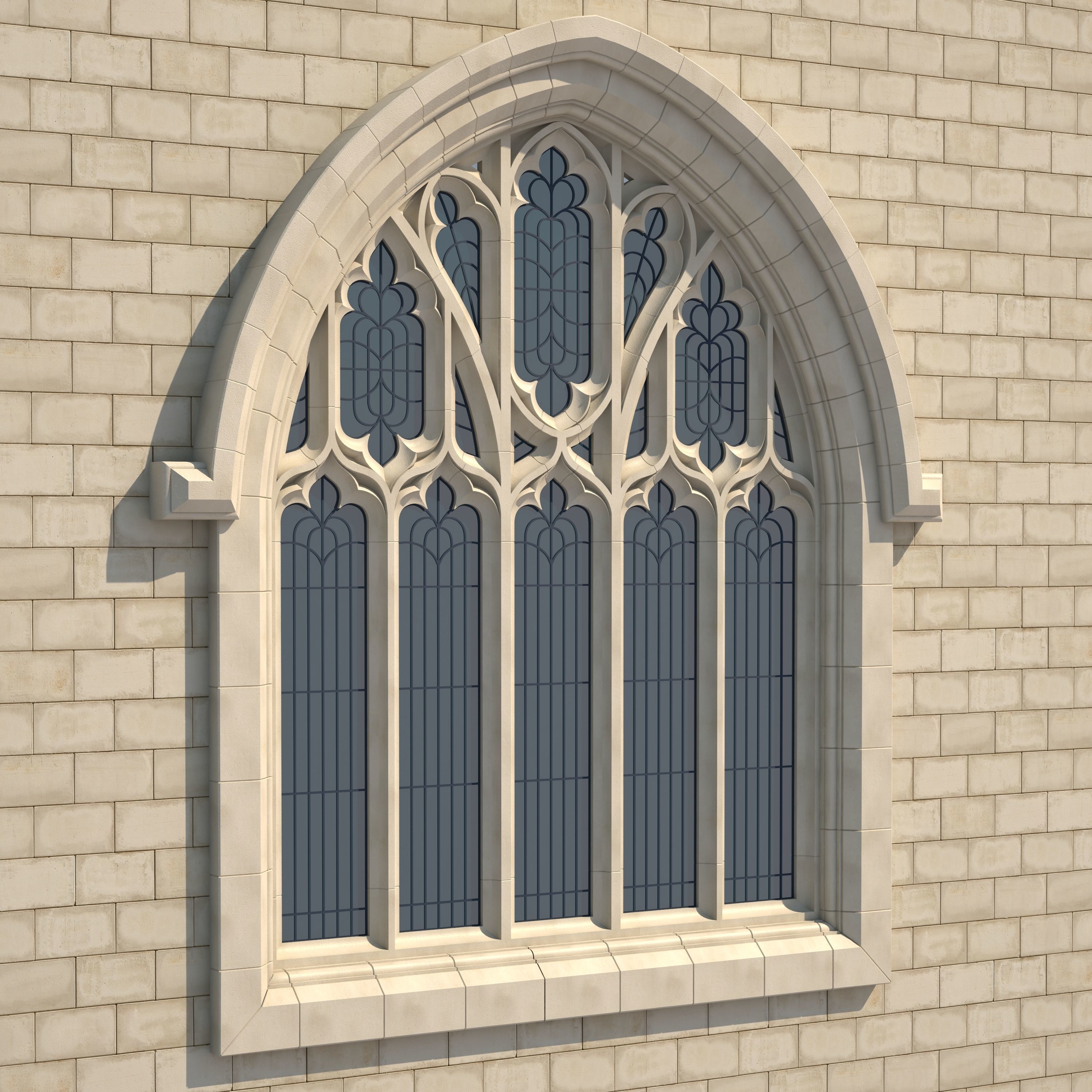 Gothic Window Type 2 model 3D model_3