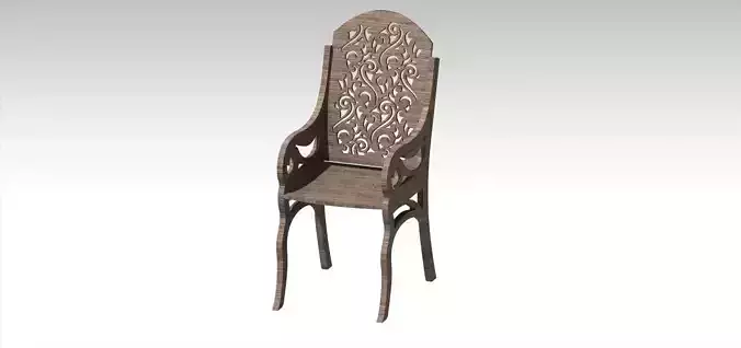Lasercut Wood Easy Assembly Chair