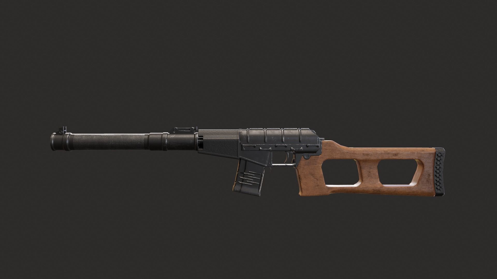 Low Poly VSS Vintorez Low-poly 3D model_2