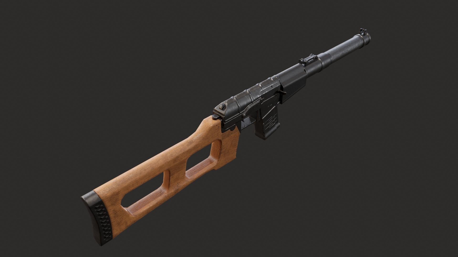 Low Poly VSS Vintorez Low-poly 3D model_4