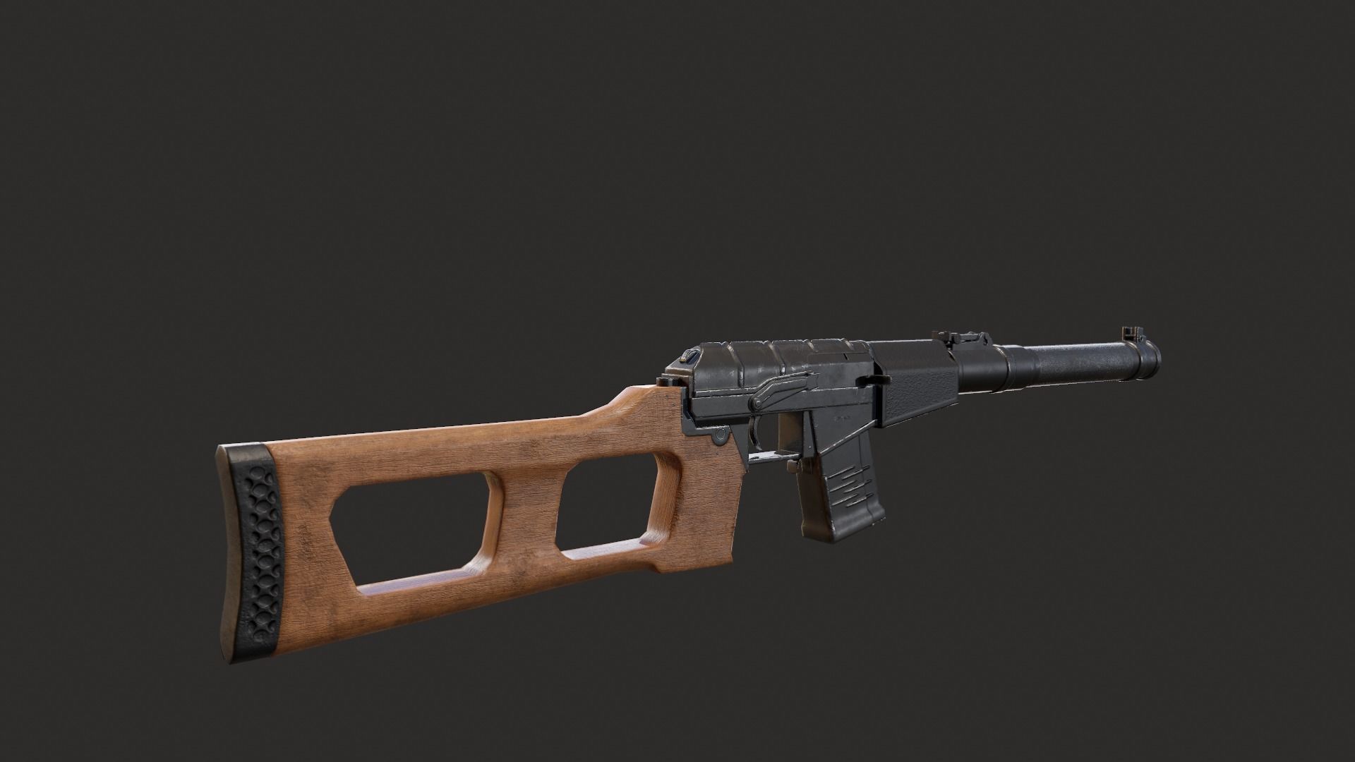 Low Poly VSS Vintorez Low-poly 3D model_5