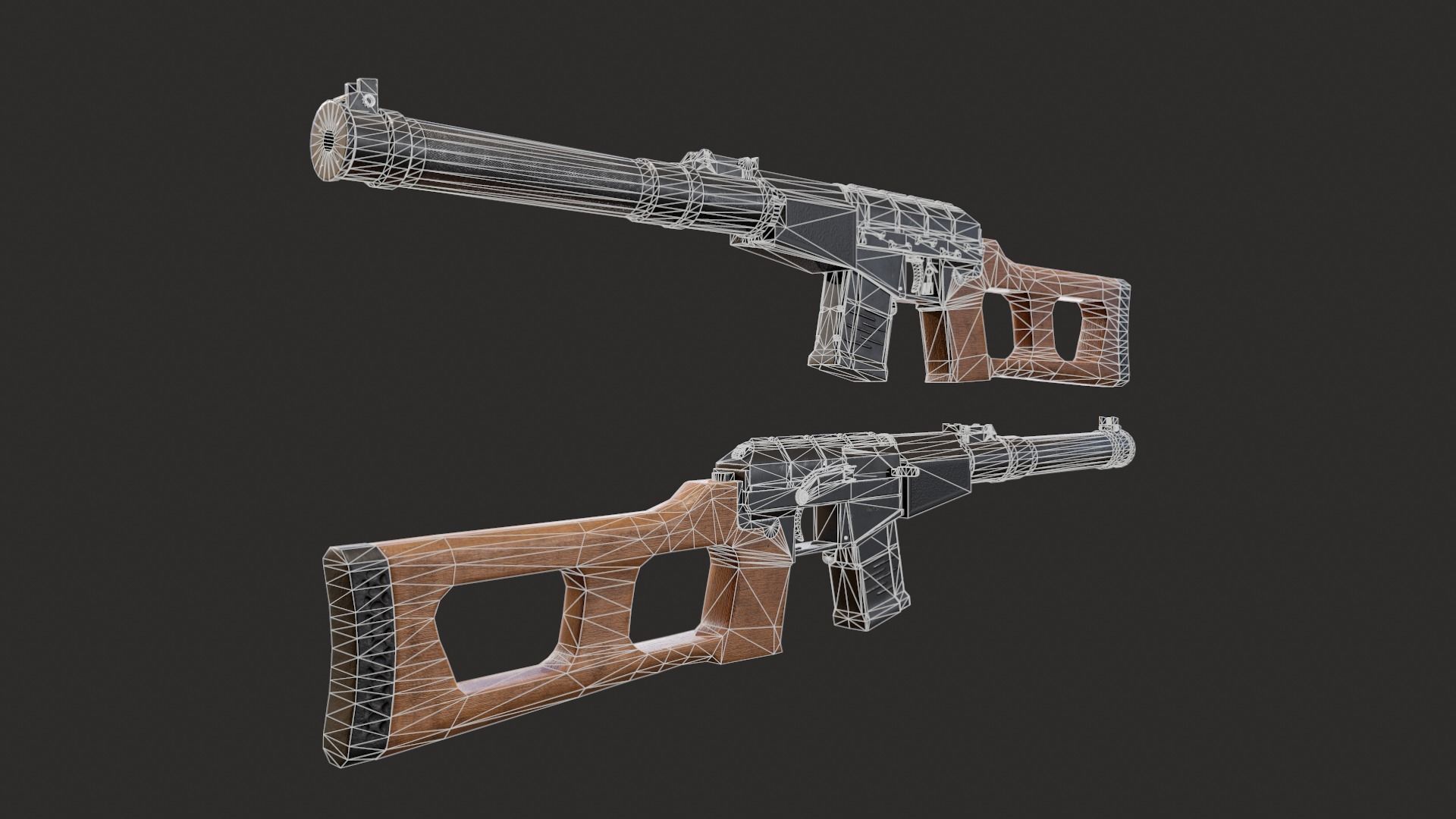 Low Poly VSS Vintorez Low-poly 3D model_1