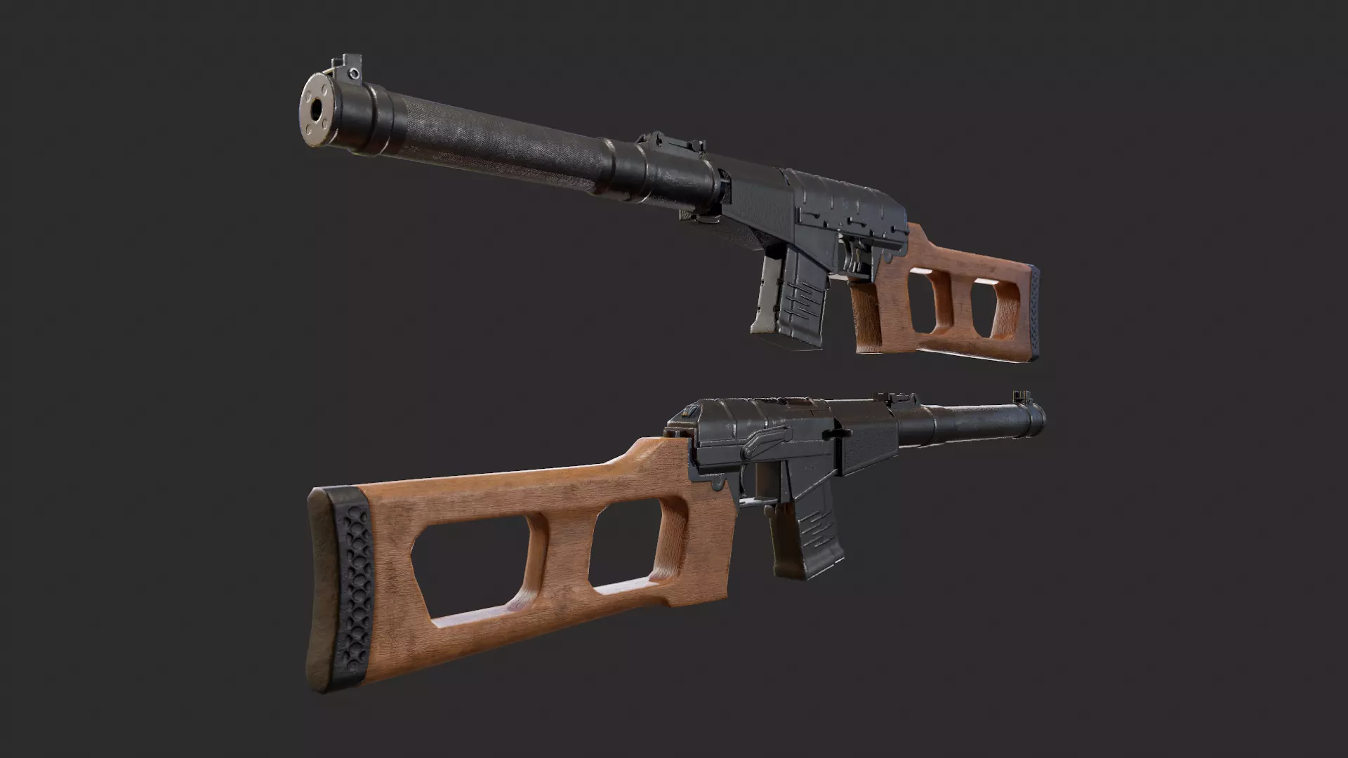 Low Poly VSS Vintorez Low-poly 3D model_0