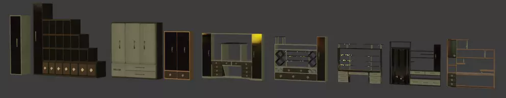 TOP 10 CABINETS Low-poly 3D model_0