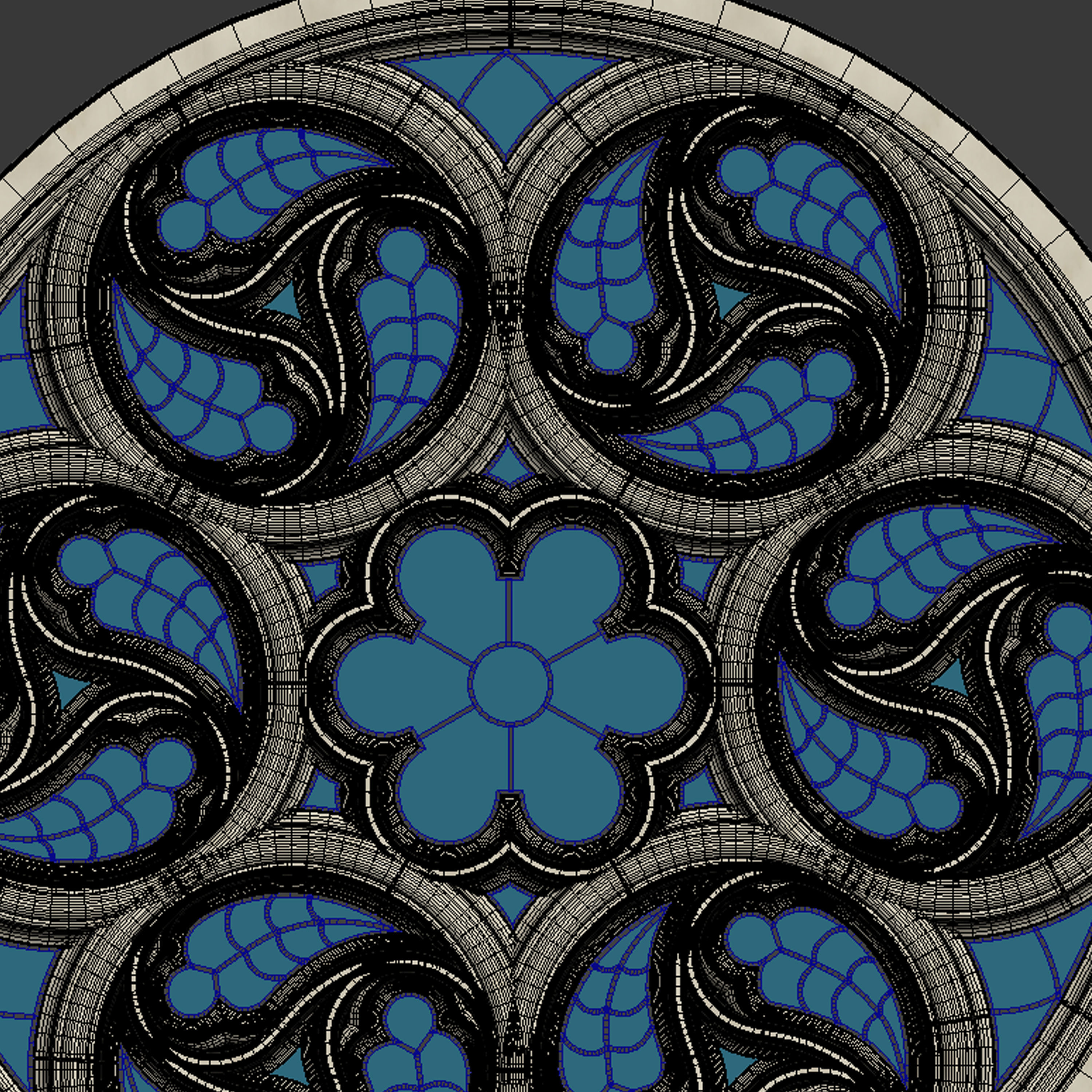 Gothic Window Type 3 model 3D model_4