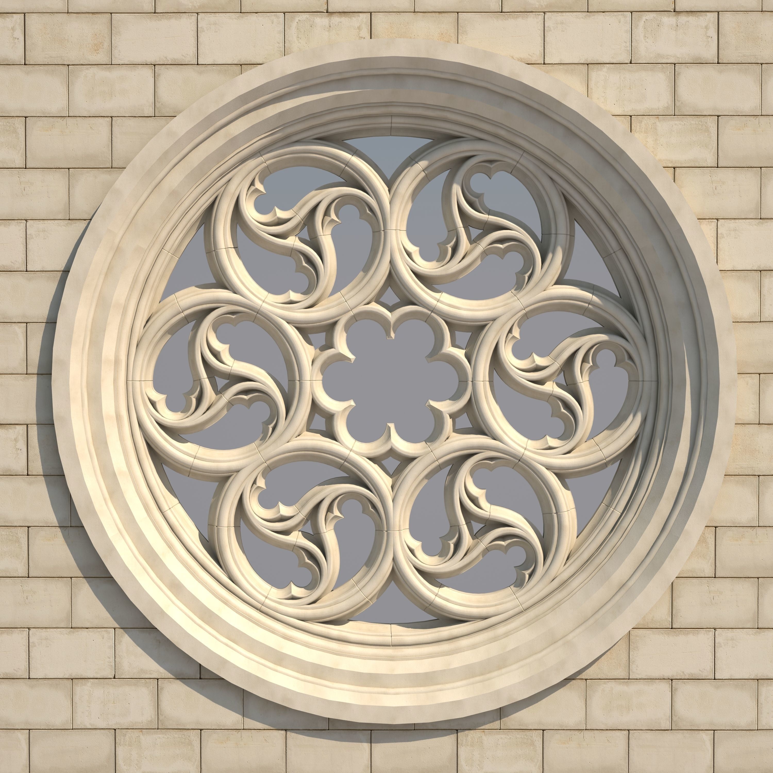 Gothic Window Type 3 model 3D model_1