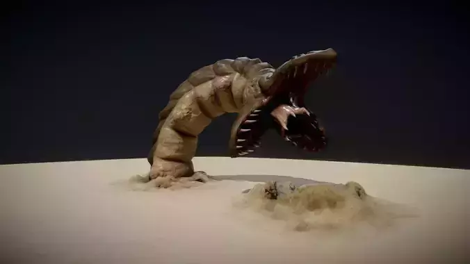 GIANT WORM ANIMATIONS Free low-poly 3D model