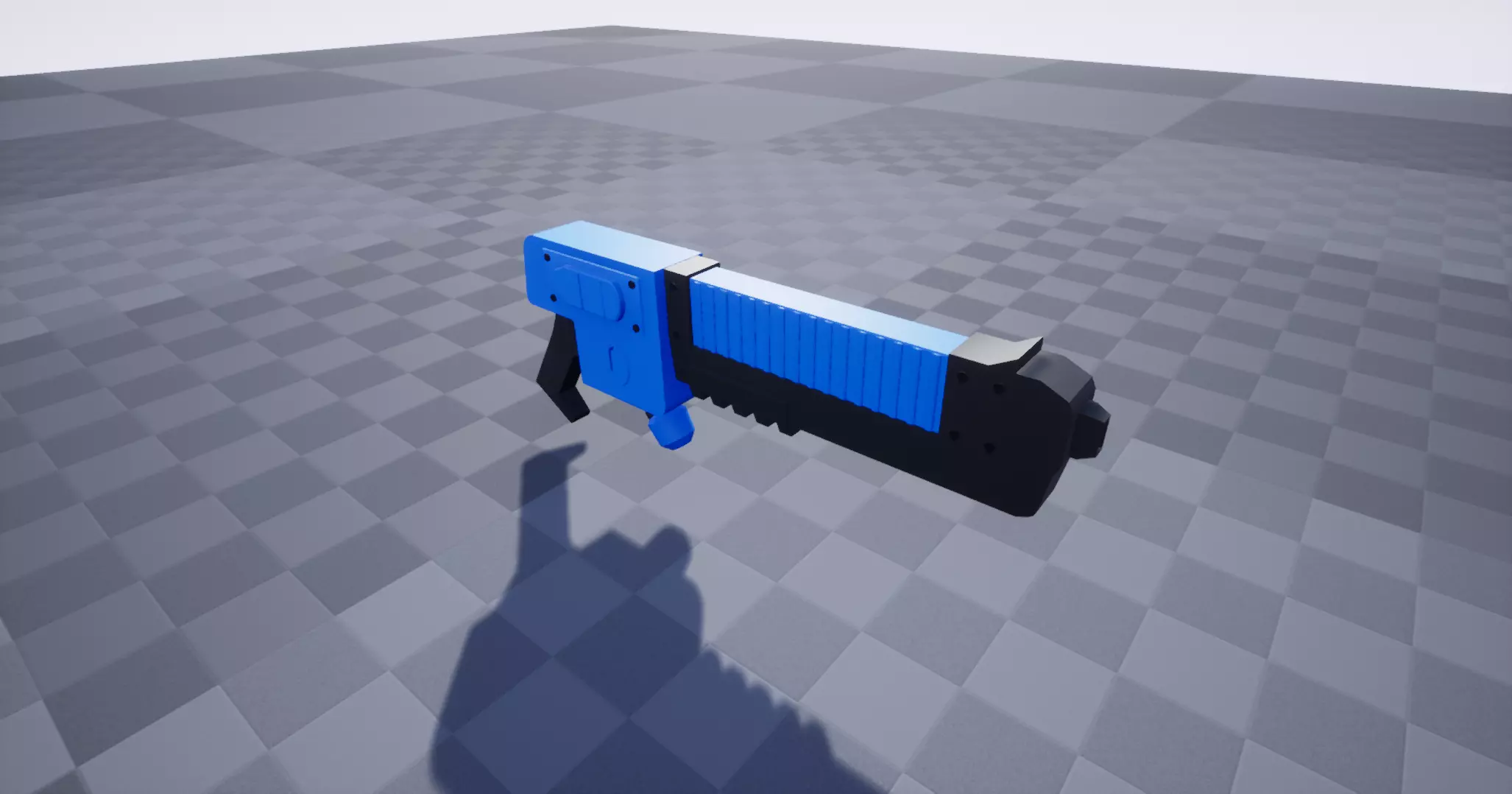 Blue Pistol Low-poly 3D model_0