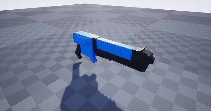 Blue Pistol Low-poly 3D model